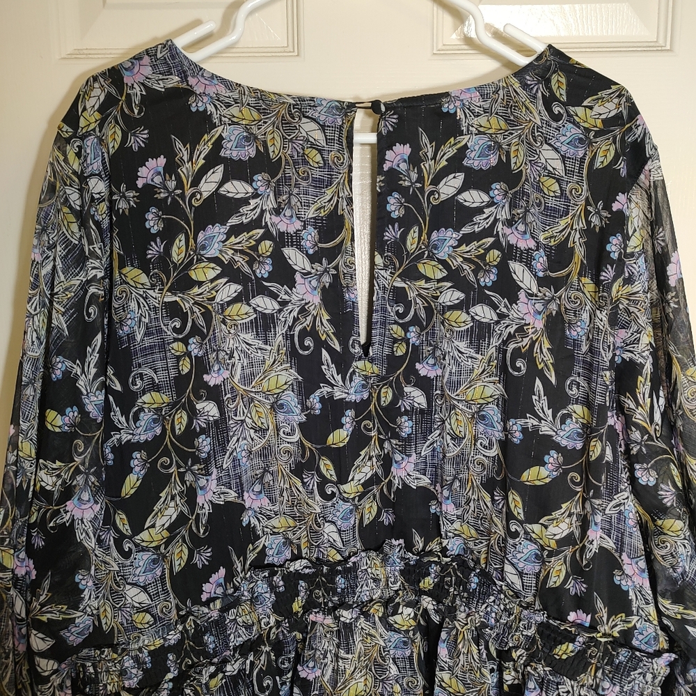 Torrid Black Floral Long Sleeve Dress - Picture 8 of 8